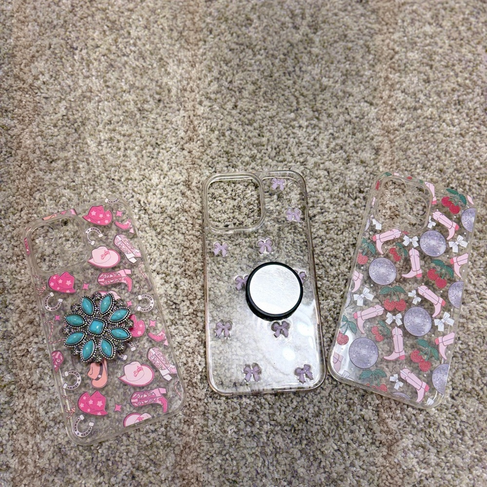 Decorative Phone Cases with Pink and Purple Accents